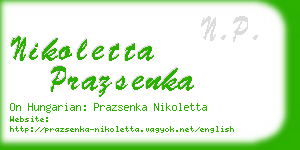 nikoletta prazsenka business card